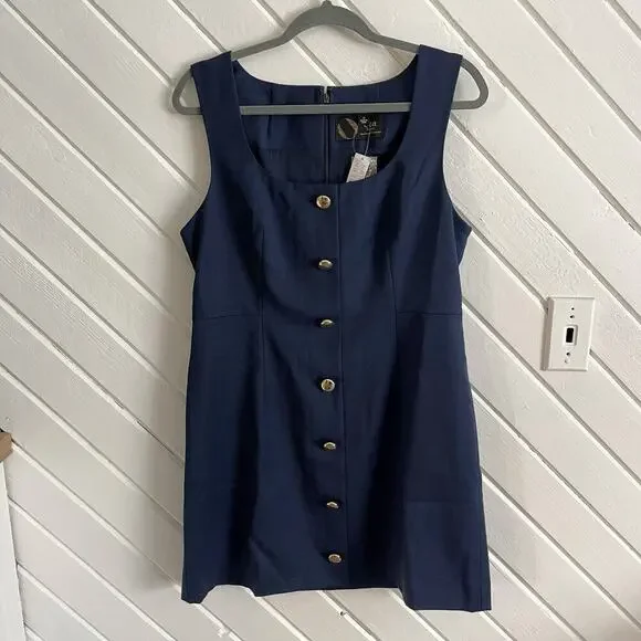 J.Crew Sofia sleeveless dress in structured wool Navy Size 12 NWT - Picture 5 of 8